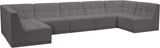 Relax Velvet / Engineered Wood / Foam Contemporary Grey Velvet Modular Sectional - 158" W x 64" D x 31" H