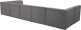 Relax Velvet / Engineered Wood / Foam Contemporary Grey Velvet Modular Sectional - 158" W x 64" D x 31" H