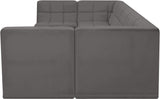 Relax Velvet / Engineered Wood / Foam Contemporary Grey Velvet Modular Sectional - 158" W x 64" D x 31" H