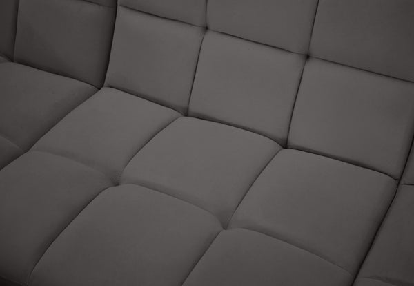 Relax Velvet / Engineered Wood / Foam Contemporary Grey Velvet Modular Sectional - 158" W x 64" D x 31" H
