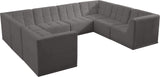 Relax Velvet / Engineered Wood / Foam Contemporary Grey Velvet Modular Sectional - 128" W x 98" D x 31" H