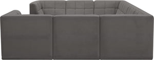 Relax Velvet / Engineered Wood / Foam Contemporary Grey Velvet Modular Sectional - 128" W x 98" D x 31" H