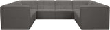 Relax Velvet / Engineered Wood / Foam Contemporary Grey Velvet Modular Sectional - 128" W x 98" D x 31" H