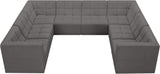 Relax Velvet / Engineered Wood / Foam Contemporary Grey Velvet Modular Sectional - 128" W x 98" D x 31" H