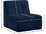 Relax Velvet / Engineered Wood / Foam Contemporary Navy Velvet Armless Chair - 30" W x 34" D x 31" H