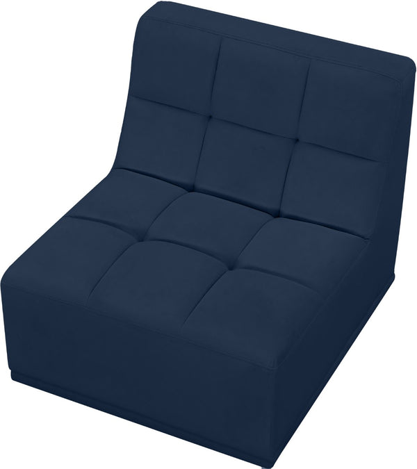 Relax Velvet / Engineered Wood / Foam Contemporary Navy Velvet Armless Chair - 30" W x 34" D x 31" H