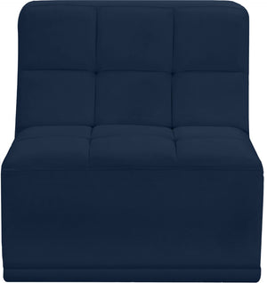Relax Velvet / Engineered Wood / Foam Contemporary Navy Velvet Armless Chair - 30" W x 34" D x 31" H