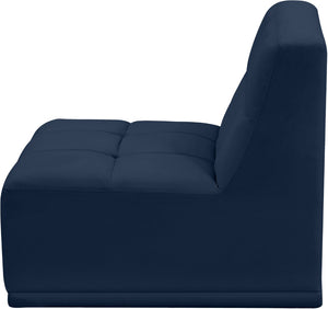 Relax Velvet / Engineered Wood / Foam Contemporary Navy Velvet Armless Chair - 30" W x 34" D x 31" H