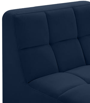 Relax Velvet / Engineered Wood / Foam Contemporary Navy Velvet Armless Chair - 30" W x 34" D x 31" H