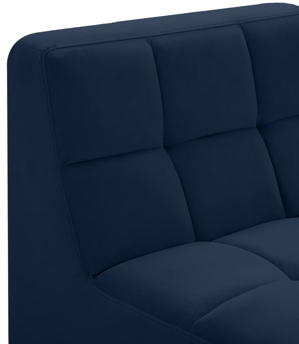 Relax Velvet / Engineered Wood / Foam Contemporary Navy Velvet Armless Chair - 30" W x 34" D x 31" H