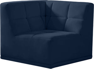 Relax Velvet / Engineered Wood / Foam Contemporary Navy Velvet Corner Chair - 34" W x 34" D x 31" H