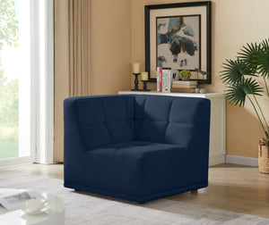 Relax Velvet / Engineered Wood / Foam Contemporary Navy Velvet Corner Chair - 34" W x 34" D x 31" H