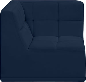 Relax Velvet / Engineered Wood / Foam Contemporary Navy Velvet Corner Chair - 34" W x 34" D x 31" H