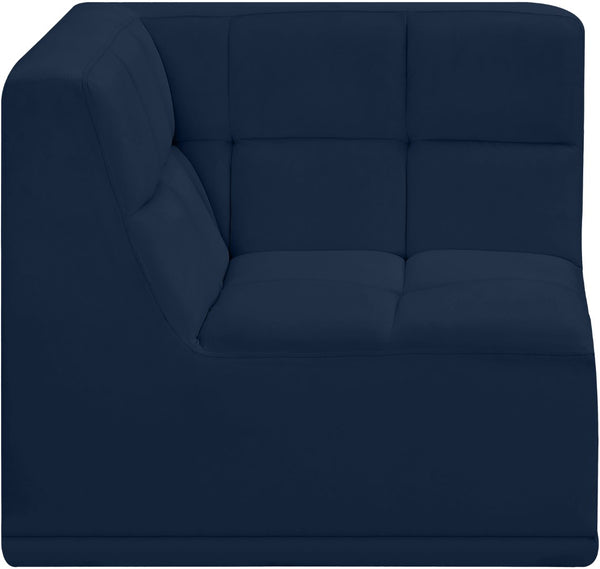 Relax Velvet / Engineered Wood / Foam Contemporary Navy Velvet Corner Chair - 34" W x 34" D x 31" H