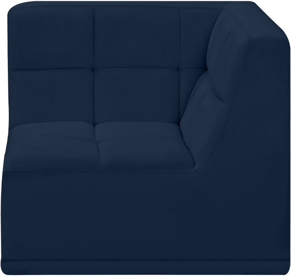 Relax Velvet / Engineered Wood / Foam Contemporary Navy Velvet Corner Chair - 34" W x 34" D x 31" H