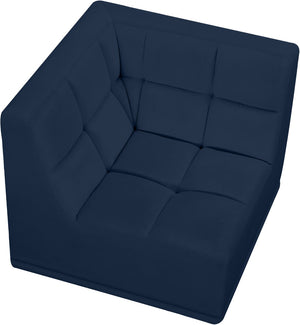 Relax Velvet / Engineered Wood / Foam Contemporary Navy Velvet Corner Chair - 34" W x 34" D x 31" H