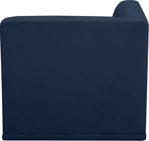 Relax Velvet / Engineered Wood / Foam Contemporary Navy Velvet Corner Chair - 34" W x 34" D x 31" H