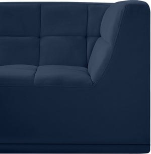 Relax Velvet / Engineered Wood / Foam Contemporary Navy Velvet Corner Chair - 34" W x 34" D x 31" H