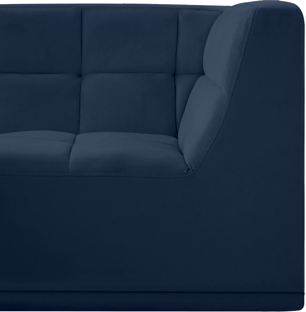 Relax Velvet / Engineered Wood / Foam Contemporary Navy Velvet Corner Chair - 34" W x 34" D x 31" H