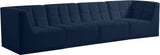 Relax Velvet / Engineered Wood / Foam Contemporary Navy Velvet Modular Sofa - 128" W x 34" D x 31" H