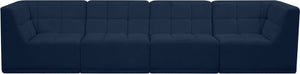 Relax Velvet / Engineered Wood / Foam Contemporary Navy Velvet Modular Sofa - 128" W x 34" D x 31" H