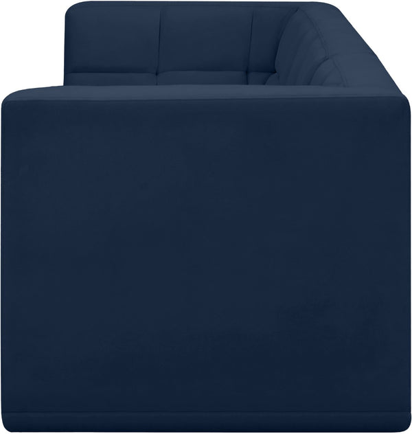 Relax Velvet / Engineered Wood / Foam Contemporary Navy Velvet Modular Sofa - 128" W x 34" D x 31" H