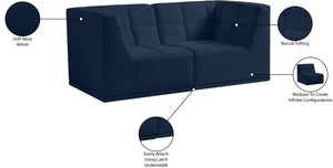 Relax Velvet / Engineered Wood / Foam Contemporary Navy Velvet Modular Sofa - 68" W x 34" D x 31" H