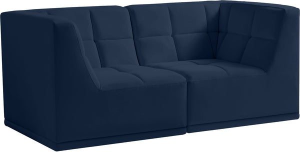 Relax Velvet / Engineered Wood / Foam Contemporary Navy Velvet Modular Sofa - 68" W x 34" D x 31" H