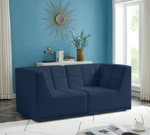 Relax Velvet / Engineered Wood / Foam Contemporary Navy Velvet Modular Sofa - 68" W x 34" D x 31" H