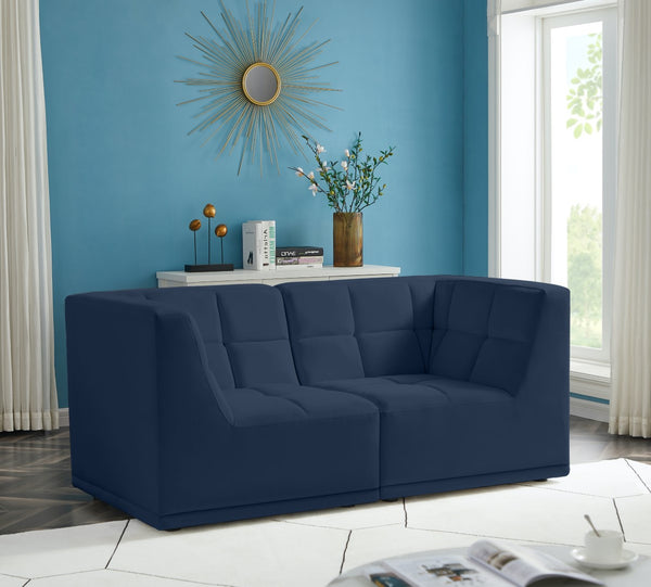 Relax Velvet / Engineered Wood / Foam Contemporary Navy Velvet Modular Sofa - 68" W x 34" D x 31" H