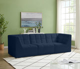 Relax Velvet / Engineered Wood / Foam Contemporary Navy Velvet Modular Sofa - 98" W x 34" D x  31" H