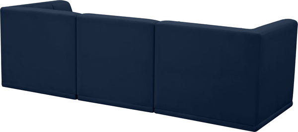 Relax Velvet / Engineered Wood / Foam Contemporary Navy Velvet Modular Sofa - 98" W x 34" D x  31" H