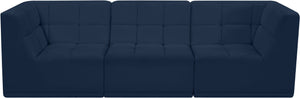 Relax Velvet / Engineered Wood / Foam Contemporary Navy Velvet Modular Sofa - 98" W x 34" D x  31" H