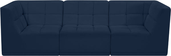Relax Velvet / Engineered Wood / Foam Contemporary Navy Velvet Modular Sofa - 98" W x 34" D x  31" H