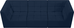 Relax Velvet / Engineered Wood / Foam Contemporary Navy Velvet Modular Sofa - 98" W x 34" D x  31" H