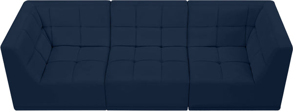 Relax Velvet / Engineered Wood / Foam Contemporary Navy Velvet Modular Sofa - 98" W x 34" D x  31" H