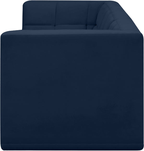 Relax Velvet / Engineered Wood / Foam Contemporary Navy Velvet Modular Sofa - 98" W x 34" D x  31" H
