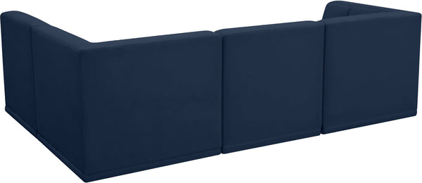 Relax Velvet / Engineered Wood / Foam Contemporary Navy Velvet Modular Sectional - 98" W x 64" D x 31" H