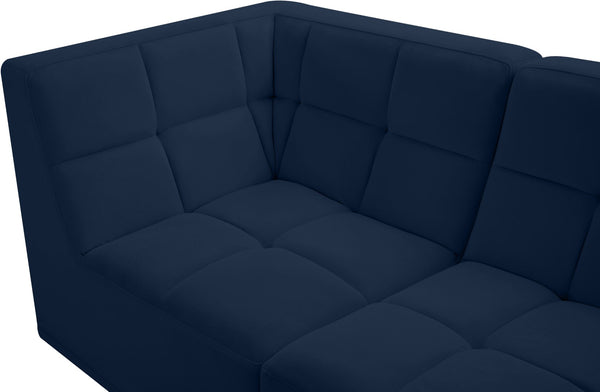 Relax Velvet / Engineered Wood / Foam Contemporary Navy Velvet Modular Sectional - 128" W x 64" D x 31" H