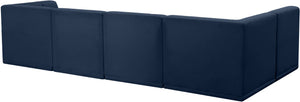 Relax Velvet / Engineered Wood / Foam Contemporary Navy Velvet Modular Sectional - 128" W x 64" D x 31" H