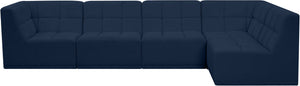 Relax Velvet / Engineered Wood / Foam Contemporary Navy Velvet Modular Sectional - 128" W x 64" D x 31" H