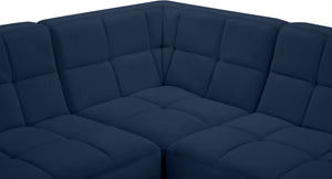 Relax Velvet / Engineered Wood / Foam Contemporary Navy Velvet Modular Sectional - 98" W x 98" D x 31" H