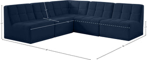 Relax Velvet / Engineered Wood / Foam Contemporary Navy Velvet Modular Sectional - 94" W x 94" D x 31" H