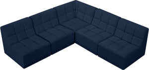 Relax Velvet / Engineered Wood / Foam Contemporary Navy Velvet Modular Sectional - 94" W x 94" D x 31" H