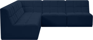 Relax Velvet / Engineered Wood / Foam Contemporary Navy Velvet Modular Sectional - 94" W x 94" D x 31" H