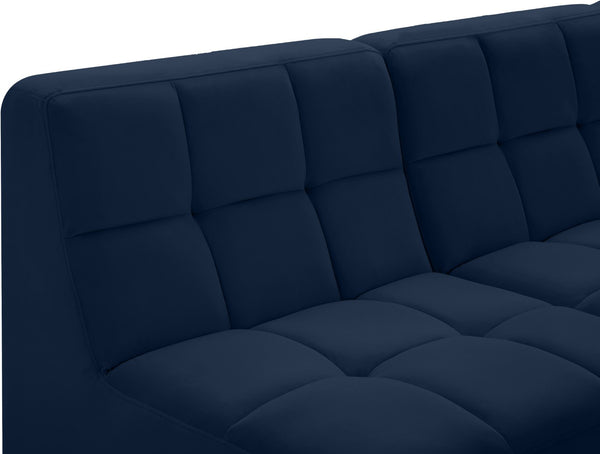 Relax Velvet / Engineered Wood / Foam Contemporary Navy Velvet Modular Sectional - 94" W x 94" D x 31" H