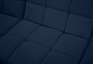 Relax Velvet / Engineered Wood / Foam Contemporary Navy Velvet Modular Sectional - 128" W x 98" D x 31" H