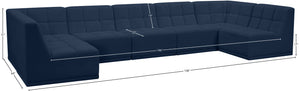Relax Velvet / Engineered Wood / Foam Contemporary Navy Velvet Modular Sectional - 158" W x 64" D x 31" H