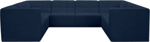 Relax Velvet / Engineered Wood / Foam Contemporary Navy Velvet Modular Sectional - 128" W x 98" D x 31" H