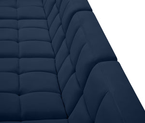 Relax Velvet / Engineered Wood / Foam Contemporary Navy Velvet Modular Sectional - 128" W x 98" D x 31" H
